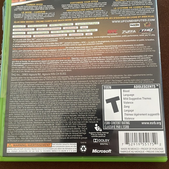 XBOX 360 GAME - UFC 2010: UNDISPUTED - Picture 4 of 10
